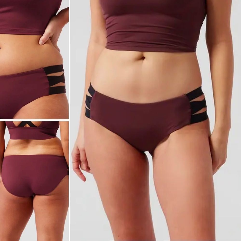 Athleta Palm Swim Boyshort Decadent Chocolate Size Medium NWT $54